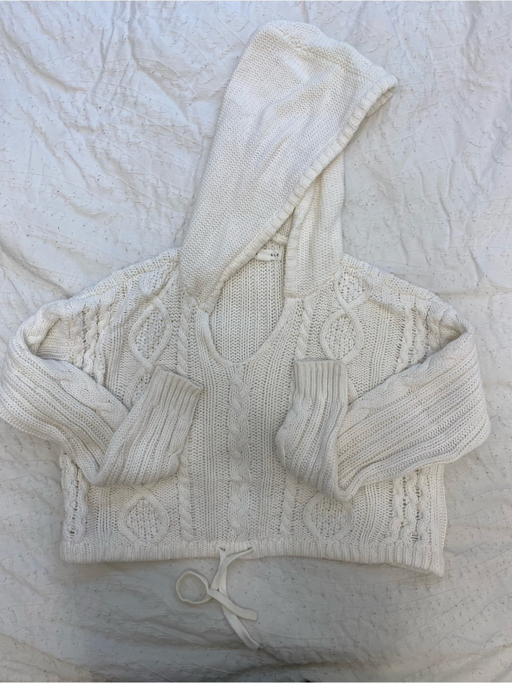 Aeropostale CroppedCable-Knit Hoodie Sweater